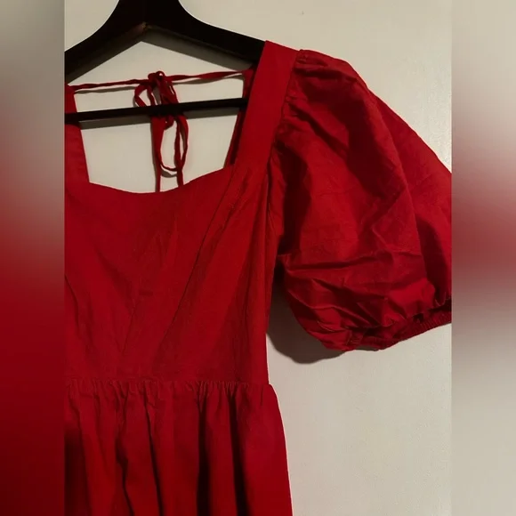 WAYF - Red Open-Back Bow Dress - Picture 4 of 11
